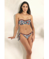 CONJUNTO SUJETADOR BANDEAU CON COPA PREHORMADA FOAM Y AROS CON BRAGUITA BIKINI TIRAS