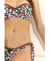 CONJUNTO SUJETADOR BANDEAU CON COPA PREHORMADA FOAM Y AROS CON BRAGUITA BIKINI TIRAS