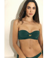 CONJUNTO SUJETADOR BANDEAU CON COPA PREHORMADA FOAM Y AROS CON BRAGUITA BIKINI BRASILEÑO