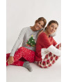 PIJAMA NAVIDEÑO PANTALÓN LARGO PUÑO Y CAMISETA MANGA LARGA INTERLOCK PERCHADO INTERIOR