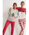 PIJAMA NAVIDEÑO PANTALÓN LARGO PUÑO Y CAMISETA MANGA LARGA INTERLOCK PERCHADO INTERIOR