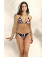 CONJUNTO SUJETADOR TRIANGULAR CORTINA CON COPA FOAM EXTRAIBLE CON BRAGUITA BIKINI