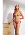 CONJUNTO SUJETADOR CON AROS Y COPA PREHORMADA FOAM CON BIKINI NORMAL. TEJIDO LUREX ESTAMPADO