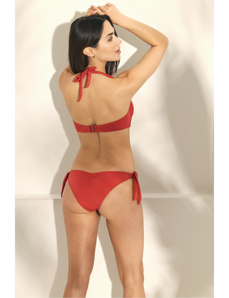 CONJUNTO SUJETADOR BANDEAU CON COPA PREHORMADA FOAM Y AROS CON BRAGUITA BIKINI BRASILEÑO