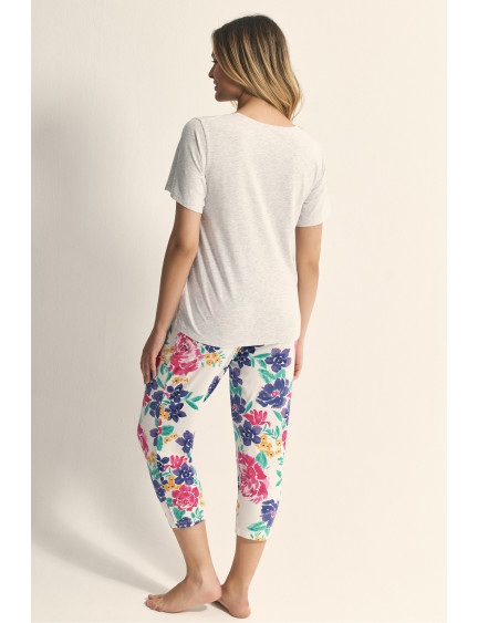 PIJAMA PANTALÓN CAPRI CON CAMISETA MANGA CORTA MODAL