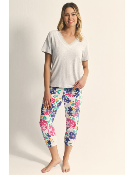 PIJAMA PANTALÓN CAPRI CON CAMISETA MANGA CORTA MODAL