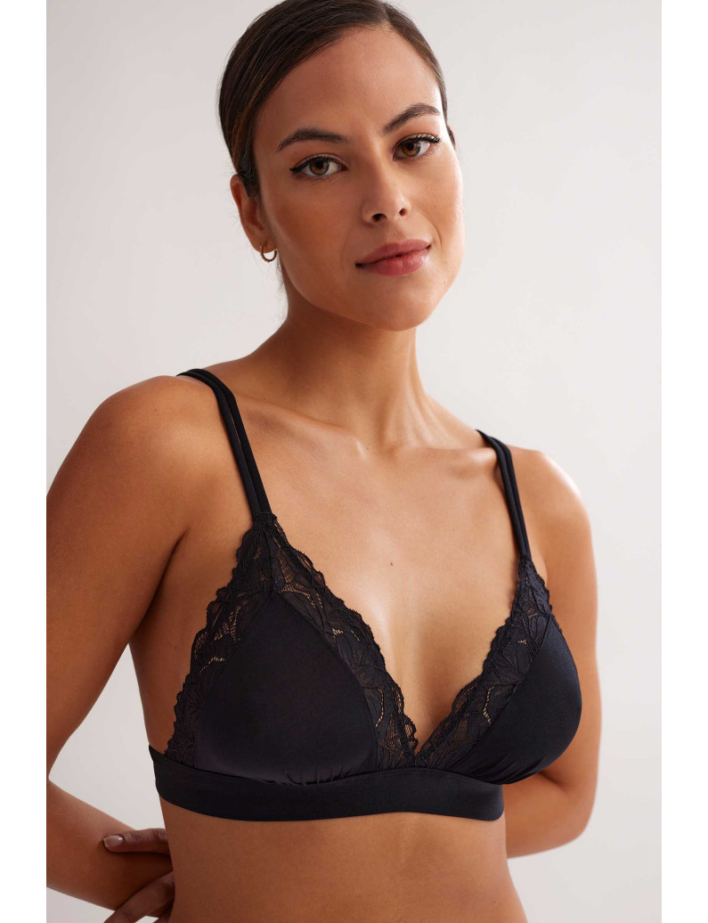 CONJUNTO BRALETTE ENCAJE SIN AROS Y SIN COPA CON BRASILEÑA