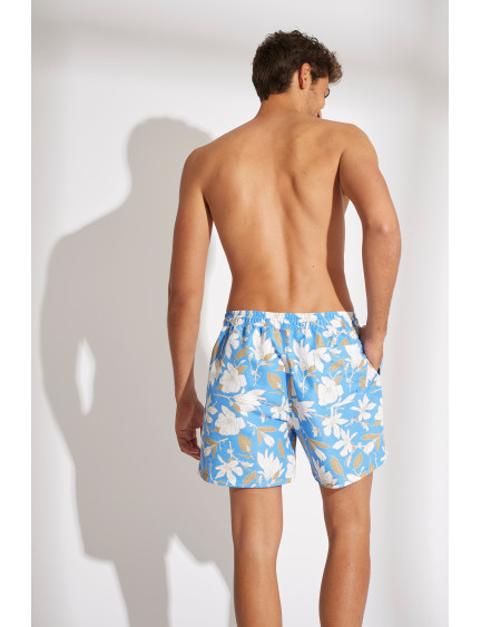 BAÑADOR HOMBRE ESTAMPADO FLORAL. CINTURA  AJUSTABLE CON CORDÓN. BOLSILLOS LATERALES Y TRASERO.