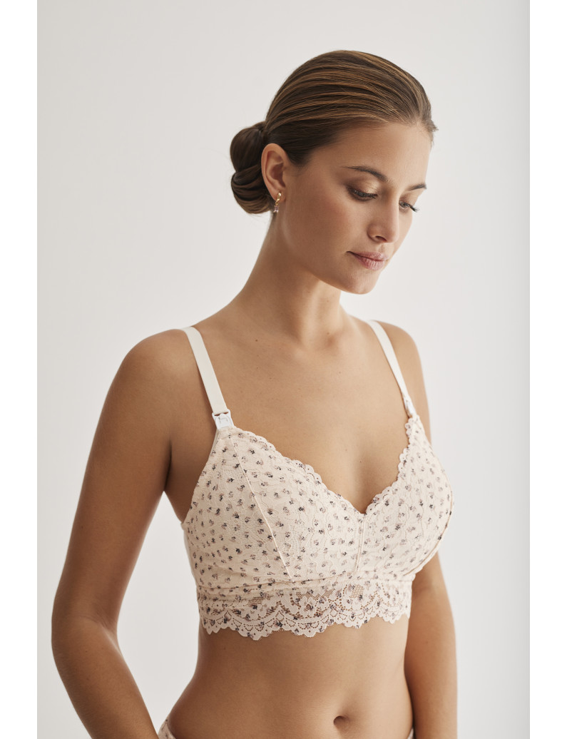 BRALETTE MATERNAL ENCAJE ESTAMPADO CON COPA FOAM EXTRAÍBLE