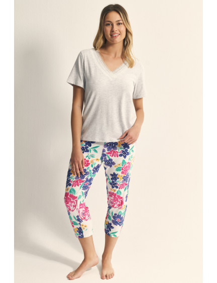 PIJAMA PANTALÓN CAPRI CON CAMISETA MANGA CORTA MODAL