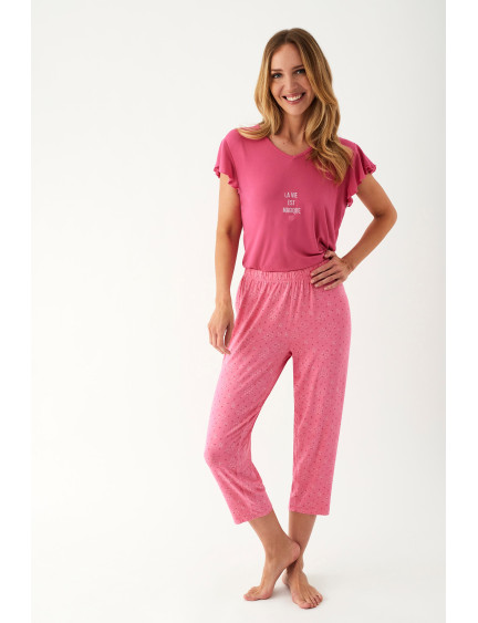 PIJAMA PANTALÓN CAPRI CON CAMISETA MANGA CORTA MODAL