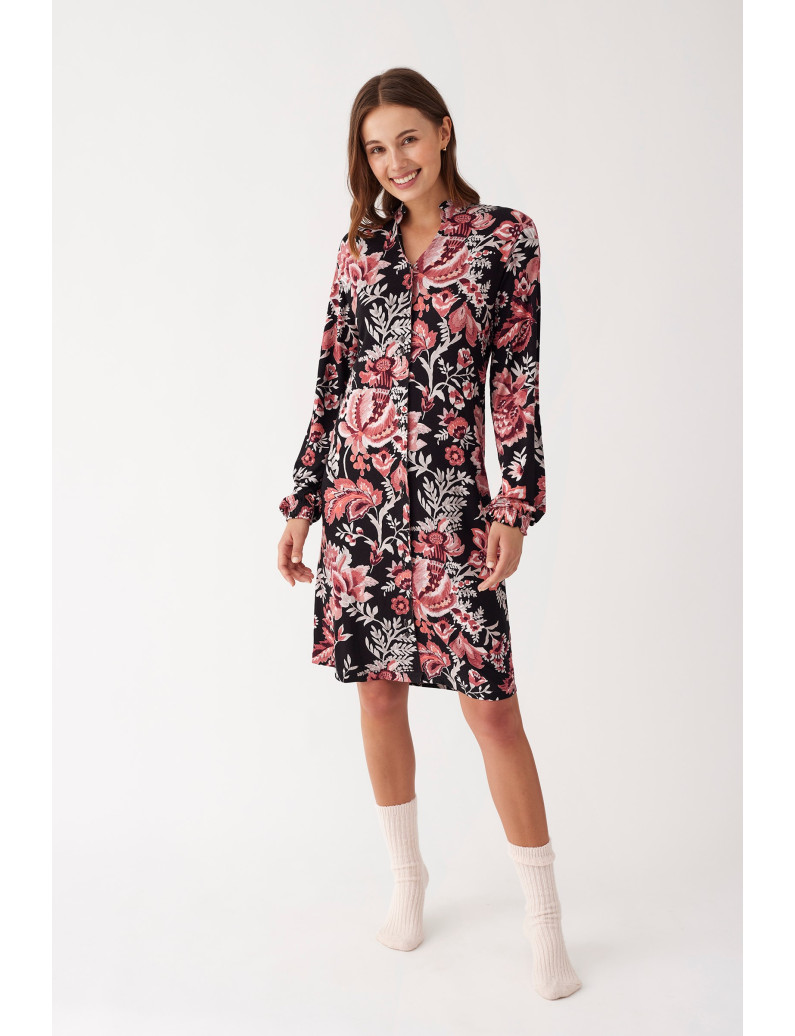 CAMISÓN MANGA LARGA ABIERTA VISCOSA