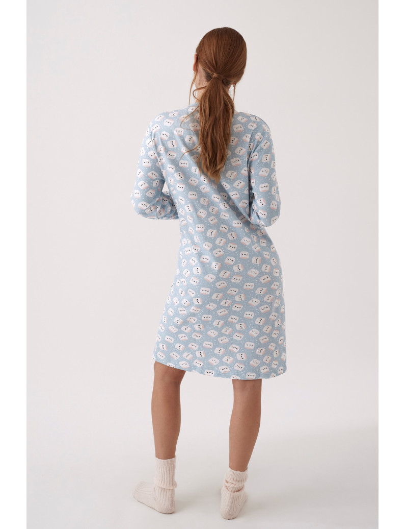 CAMISÓN MANGA LARGA 100% ALGODÓN CON ACABADO INTERIOR SUAVE