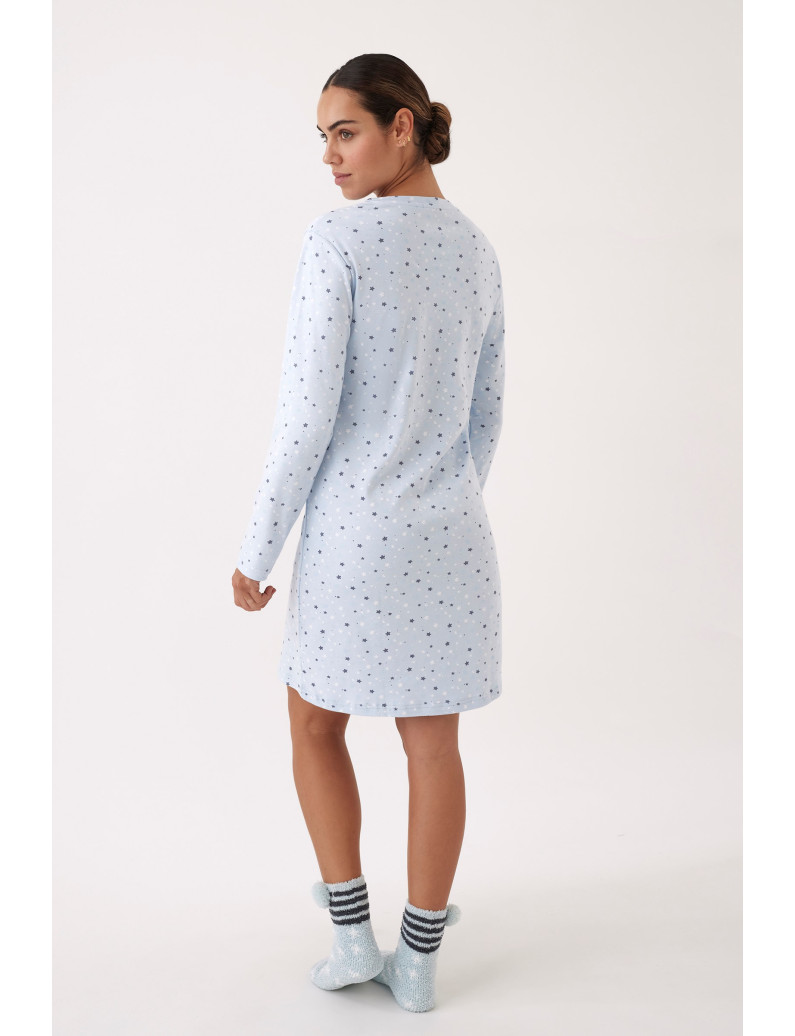 CAMISÓN MANGA LARGA 100% ALGODÓN CON ACABADO INTERIOR SUAVE