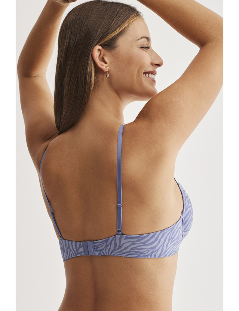 SUJETADOR RELLENO SUAVE MICROFIBRA CON PIEZA CRUZA TIRANTES