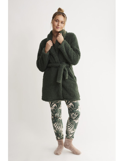 BATA TEJIDO BORREGUITO CON CINTURÓN