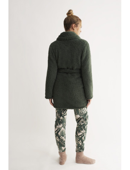 BATA TEJIDO BORREGUITO CON CINTURÓN