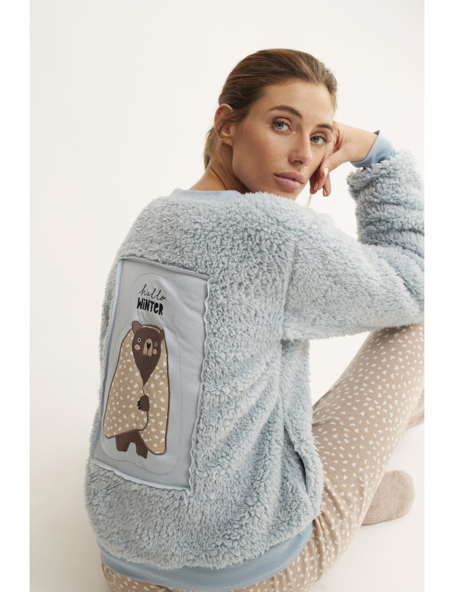 BOMBER TEJIDO PELUDO CON CREMALLERA