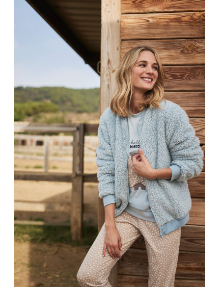 BOMBER TEJIDO PELUDO CON CREMALLERA