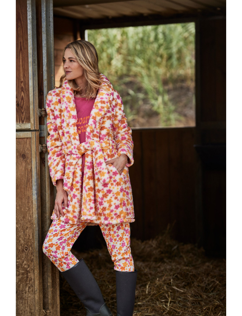 BATA TEJIDO BORREGUITO CON CINTURÓN