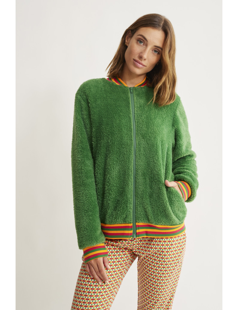 BOMBER TEJIDO PELUDO CON CREMALLERA