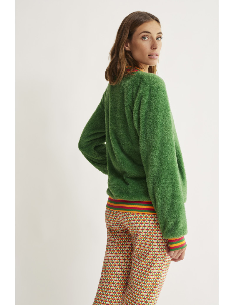 BOMBER TEJIDO PELUDO CON CREMALLERA