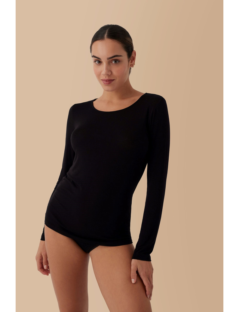 CAMISETA TÉRMICA MODAL CON LANA MANGA LARGA