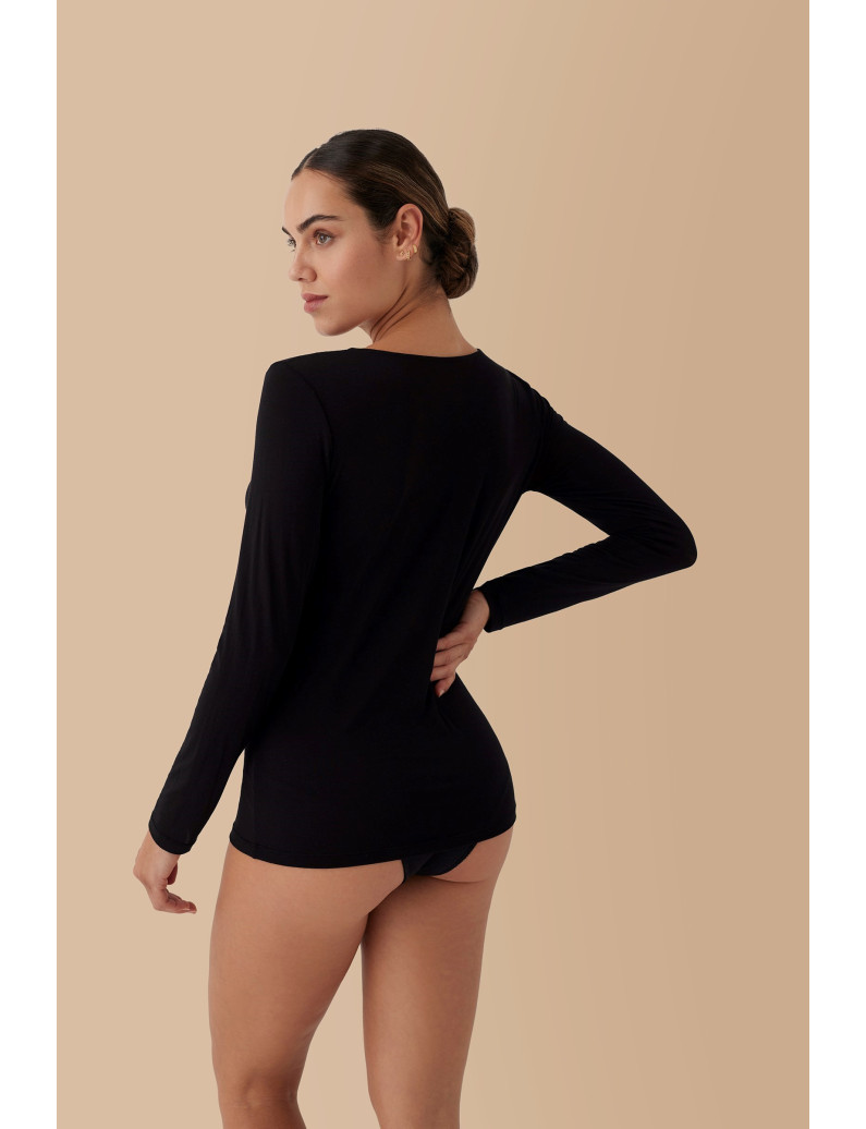 CAMISETA TÉRMICA MODAL CON LANA MANGA LARGA