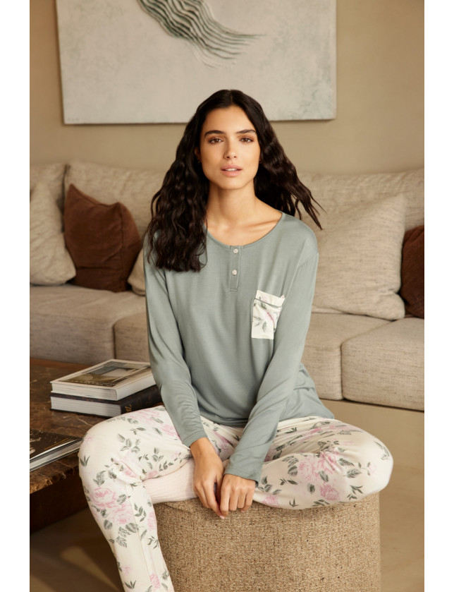 PIJAMA PANTALÓN LARGO VISCOSA