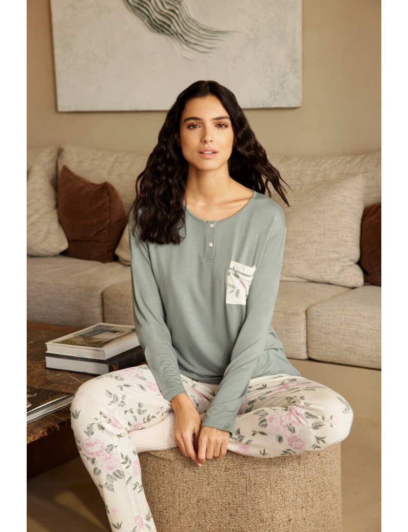 PIJAMA PANTALÓN LARGO VISCOSA