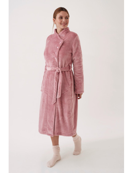 BATA LARGO MIDI CON CINTURÓN TEJIDO SEDALINA