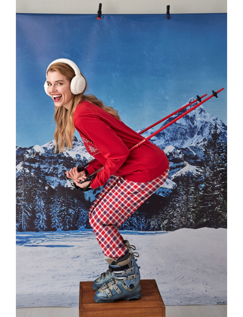 PIJAMA NAVIDEÑO PANTALÓN LARGO PUÑO CON CAMISETA MANGA LARGA ALGODÓN CON ACABADO INTERIOR MUY SUAVE