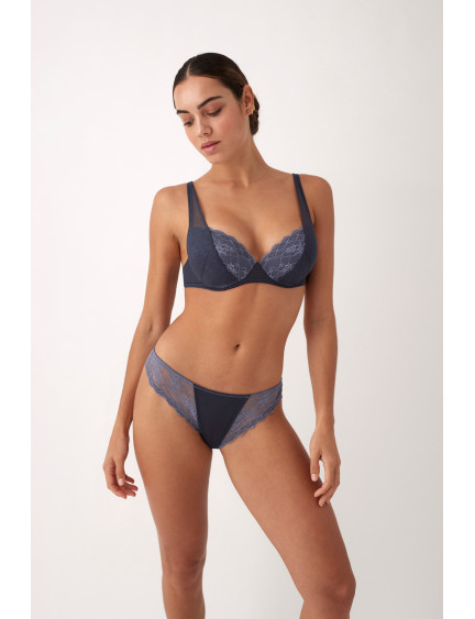 CONJ. SUJETADOR PUSH UP ENCAJE CON BRASILEÑA