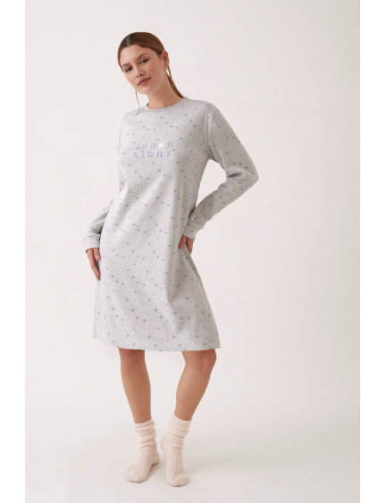 CAMISÓN MANGA LARGA ALGODÓN CON ACABADO INTERIOR SUAVE