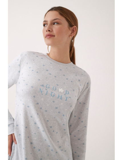 CAMISÓN MANGA LARGA ALGODÓN CON ACABADO INTERIOR SUAVE