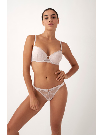 CONJ. SUJETADOR PUSH UP ENCAJE CON TANGA