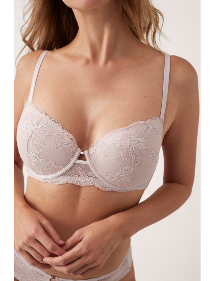 CONJ. SUJETADOR RELLENO FINO ENCAJE CON BIKINI