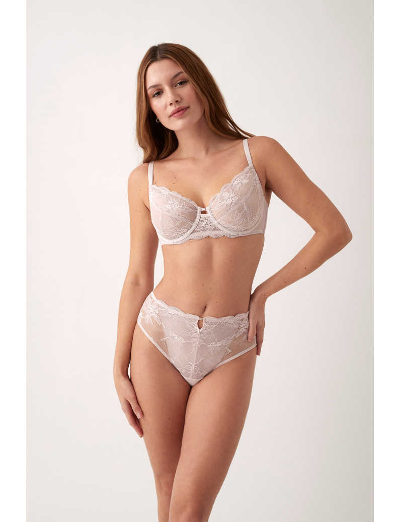 CONJ. SUJETADOR FORRADO CAPACIDAD ENCAJE CON BIKINI ALTO