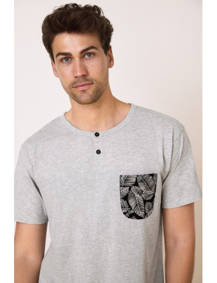 PIJAMA PANTALÓN CORTO CON CAMISETA MANGA CORTA 100% ALGODÓN