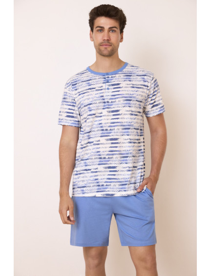 PIJAMA PANTALÓN CORTO CON CAMISETA MANGA CORTA 100% ALGODÓN