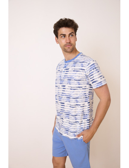 PIJAMA PANTALÓN CORTO CON CAMISETA MANGA CORTA 100% ALGODÓN