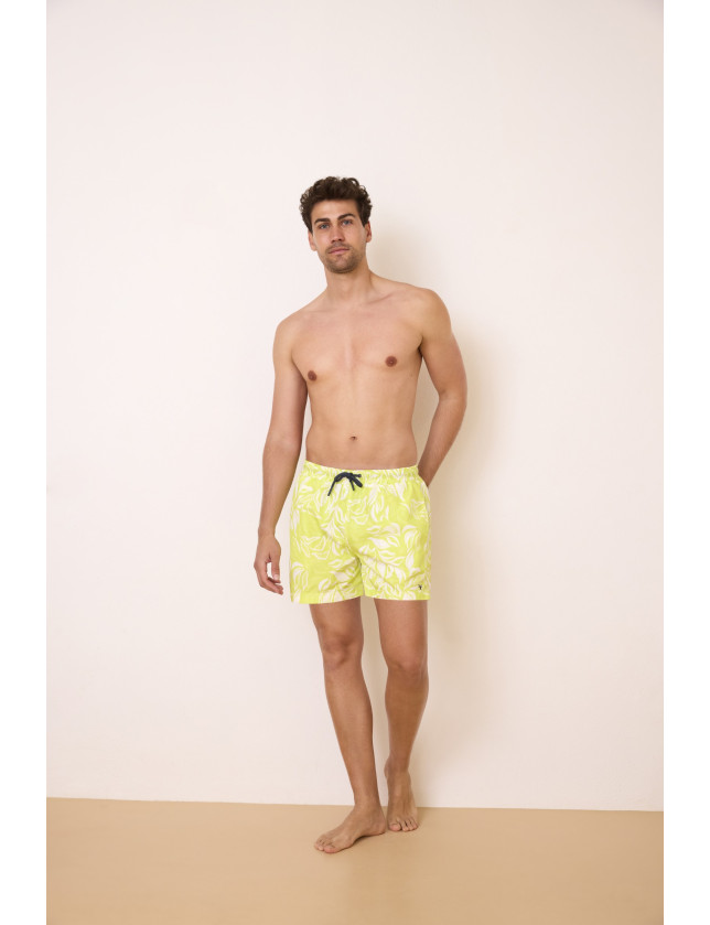 BAÑADOR HOMBRE ESTAMPADO HOJAS. TEJIDO FAST DRY.