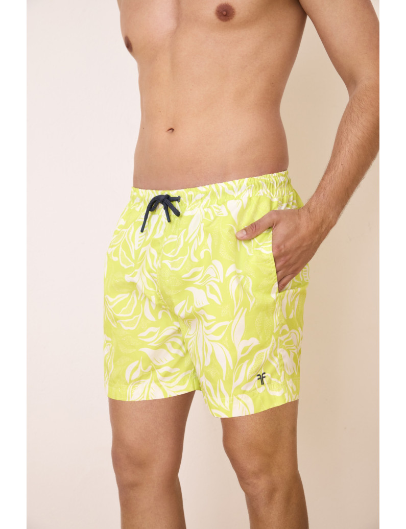 BAÑADOR HOMBRE ESTAMPADO HOJAS. TEJIDO FAST DRY.