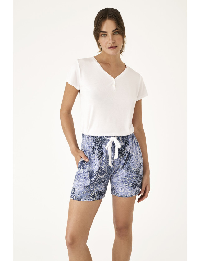 PIJAMA PANTALÓN CORTO MANGA CORTA VISCOSA SERENITY