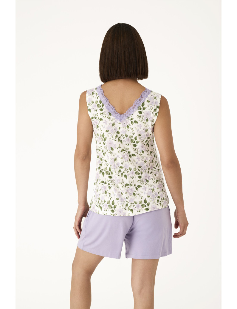 PIJAMA PANTALÓN CORTO CON CAMISETA SIN MANGAS