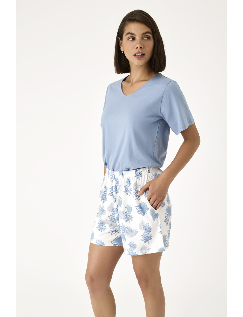 PIJAMA PANTALÓN CORTO CON CAMISETA MANGA CORTA