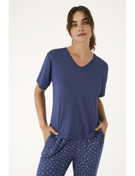 PIJAMA PANTALÓN LARGO CON CAMISETA MANGA CORTA