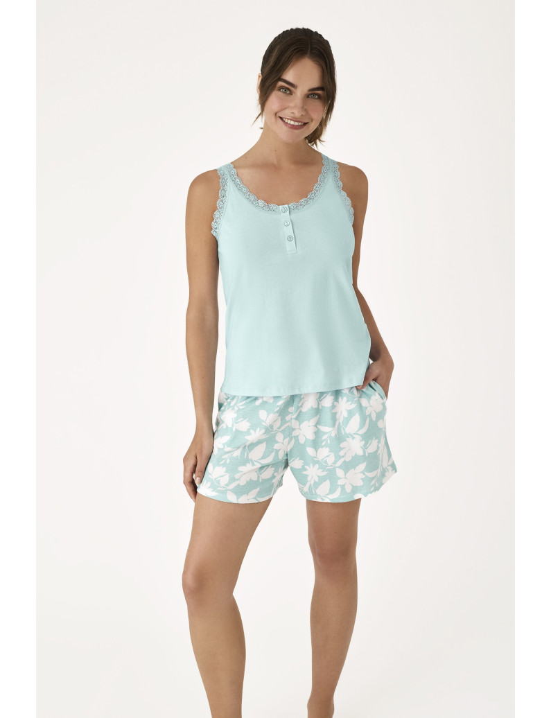 PIJAMA PANTALÓN CORTO CON CAMISETA TIRANTES