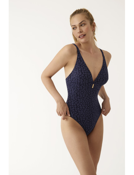 BAÑADOR REDUCTOR REFORZADO CON COPA FOAM Y SIN AROS. TEJIDO JAQUARD