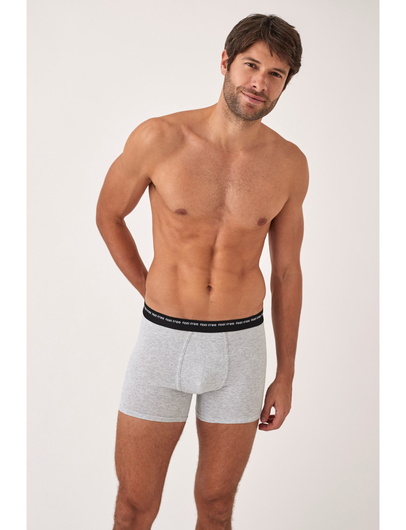 PACK 2 UNIDADES BOXER ALGODÓN NEGRO/GRIS